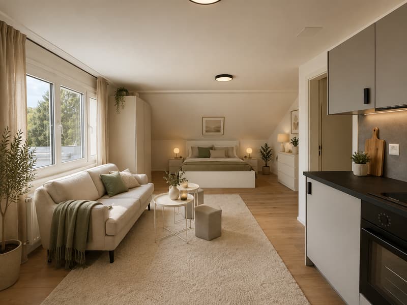 1 Zimmer Wohnung Möbliert ! Frisch Renoviert (12)