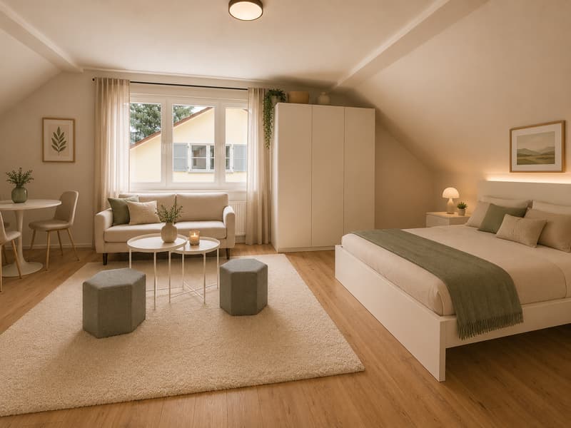 1 Zimmer Wohnung Möbliert ! Frisch Renoviert (7)