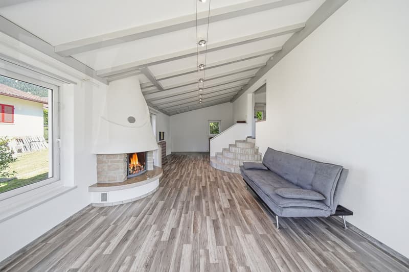 Wohnzimmer mit Cheminée