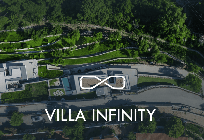 Villa Infinity, swimming pool, elevated position, surrounded by greenery, scenic view