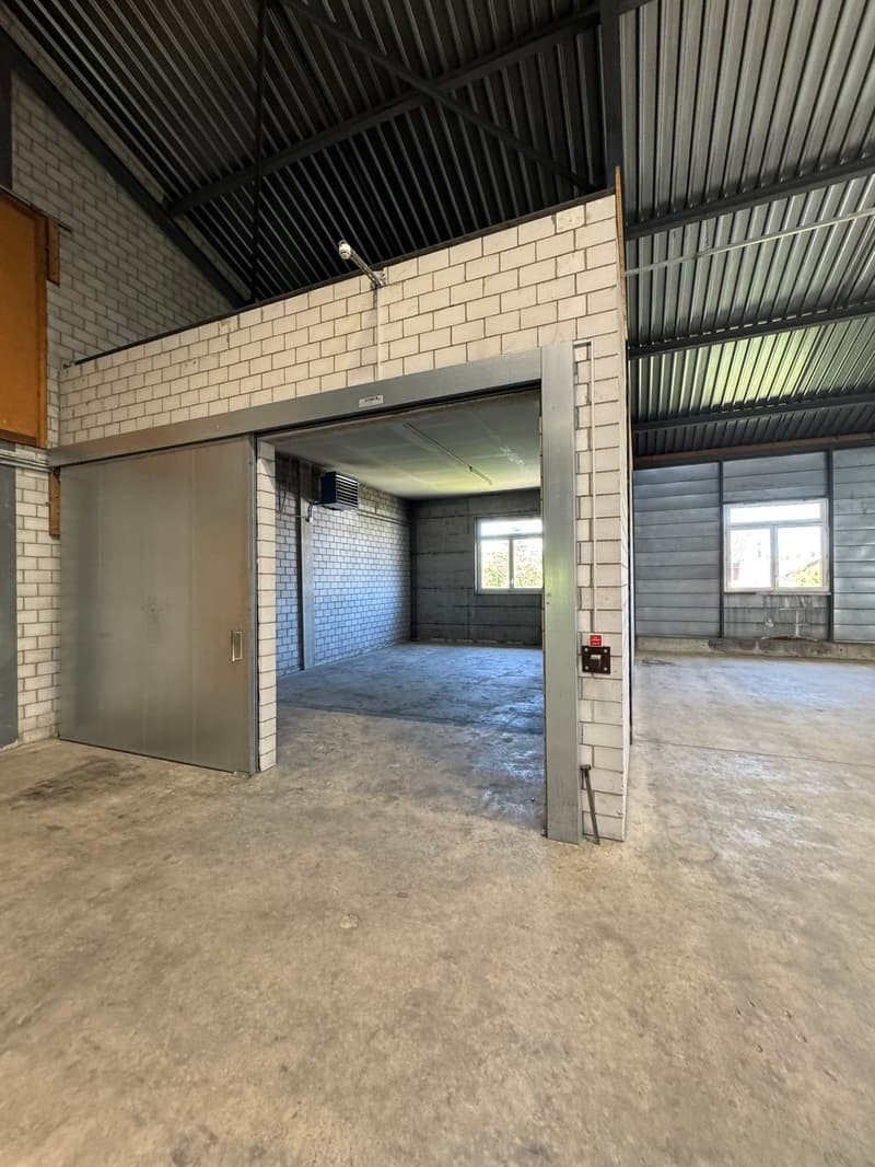 Befahrbare Gewerbehalle (765 m2) mit gedeckter Aussenfläche und vielen Parkplätzen (2)