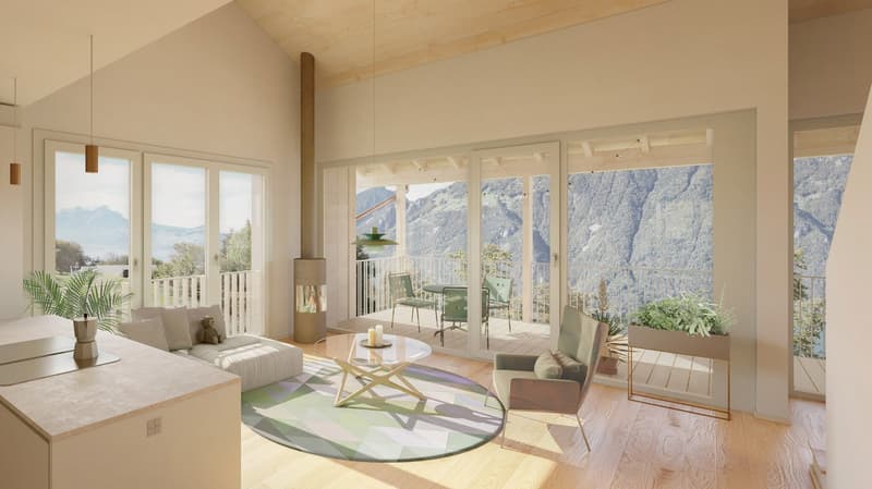 Neubau-Maisonette-Wohnung mit See- und Bergsicht in Seelisberg (4)
