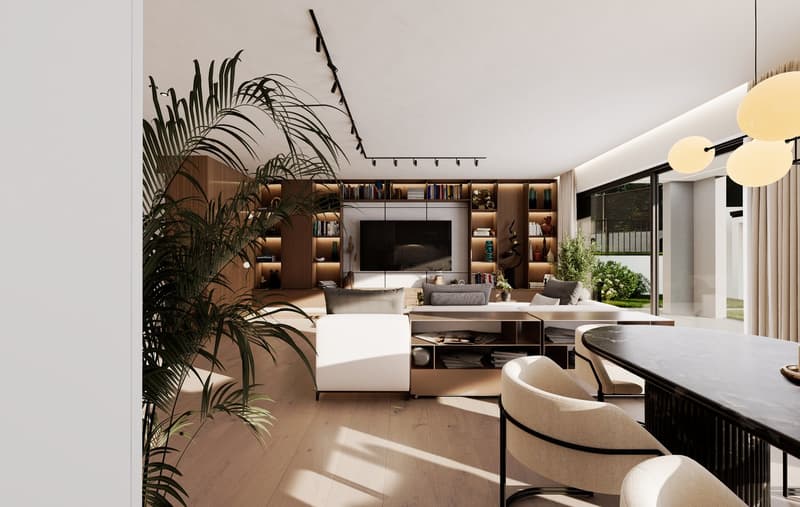 Appartamento di 5.5 locali piano terra con giardino di 200 m2 in nuova costruzione di pregio (9)