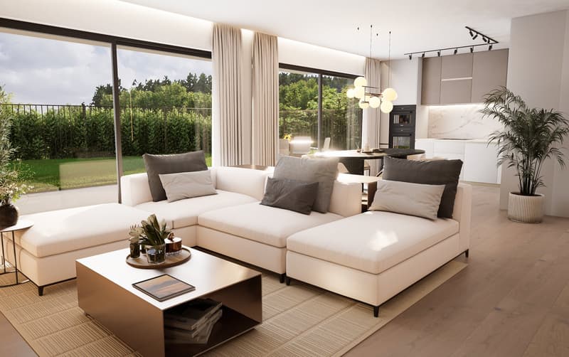 Appartamento di 5.5 locali piano terra con giardino di 200 m2 in nuova costruzione di pregio (5)