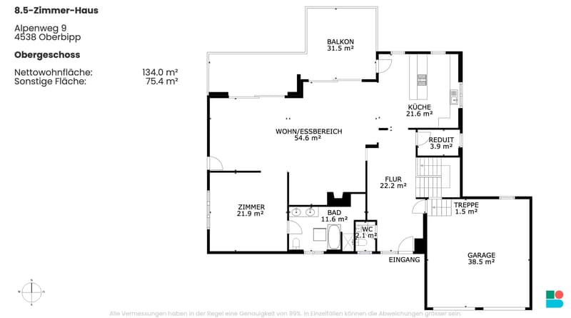 7.5-Zimmer-Villa mit unverbaubarem Alpenblick und Baulandparzelle (11)