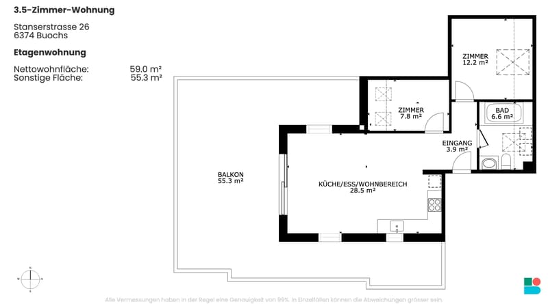 Modernes Mehrfamilienhaus mit drei 3.5-Zimmer-Wohnungen in Buochs (11)