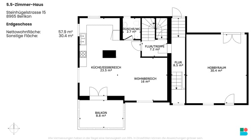 5.5-Zimmer-Wohnhaus mit Bürogebäude und Bauland in der Kernzone (9)