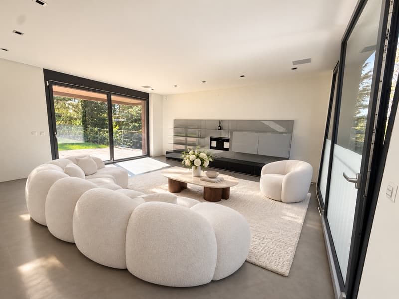 Anières — Villa de standing avec jardin et terrasse en toiture, vue lac (2)