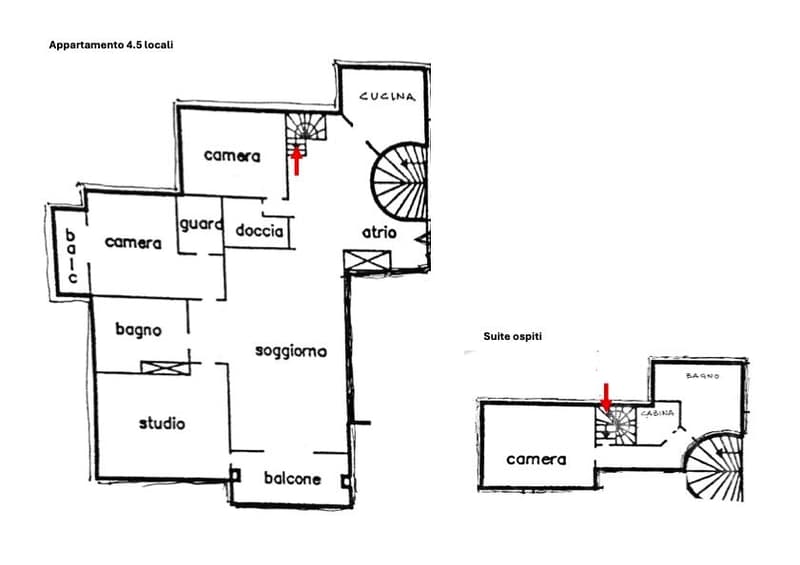 Appartamento panoramico su due livelli con suite ospiti indipendente a Lugano Castagnola (11)