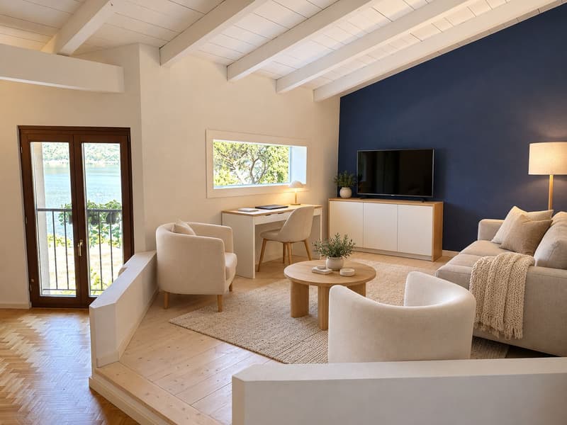 Casa a schiera ristrutturata, con terrazza panoramica e giardino privato fronte lago (12)