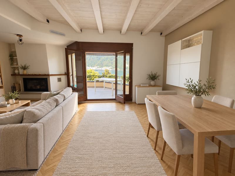 Casa a schiera ristrutturata, con terrazza panoramica e giardino privato fronte lago (3)