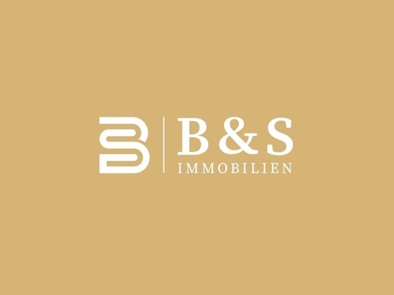 Company logo with text B & S Immobilien, a B&S mark and centered