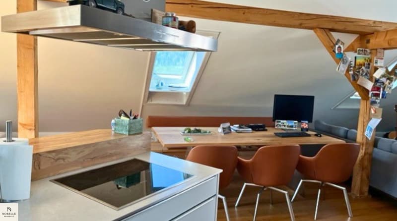 Charmante Dachwohnung mit Schwedenofen und Aussicht ins Grüne (1)