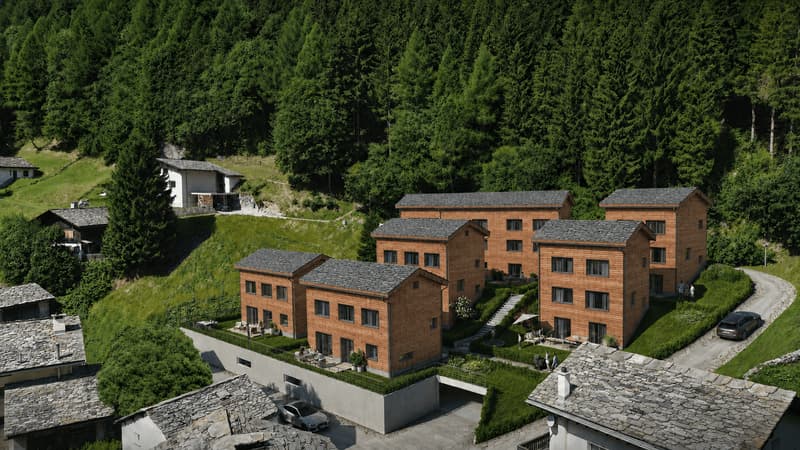 8 neue Einfamilienhäuser für den Erstwohnsitz ? zeitgemässer Holzbau, sorgfältig geplant im kleinen Ensemble Bim Chrützchappeli. (1)