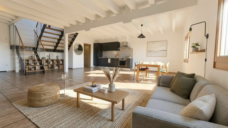 Duplex lumineux de 126 m² avec jardin commun dans un cadre verdoyant à Vuissens (1)