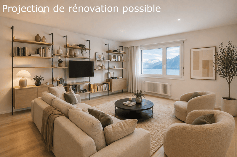 Magnifique appartement de 3,5 pièces , vue panoramique Lac Léman à Clarens . Garage inclus (3)