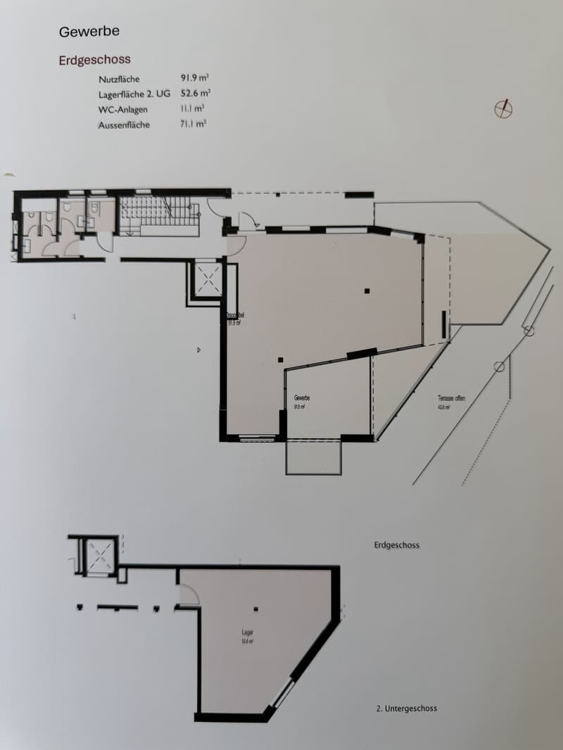 Grundriss EG + Lager 2. UG
