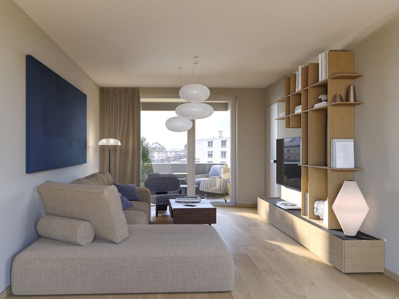 NUR NOCH EINE 3.5 Zimmerwohnung im 4.OG: Edle und helle Wohnung mit ZWEI Balkonen (17)