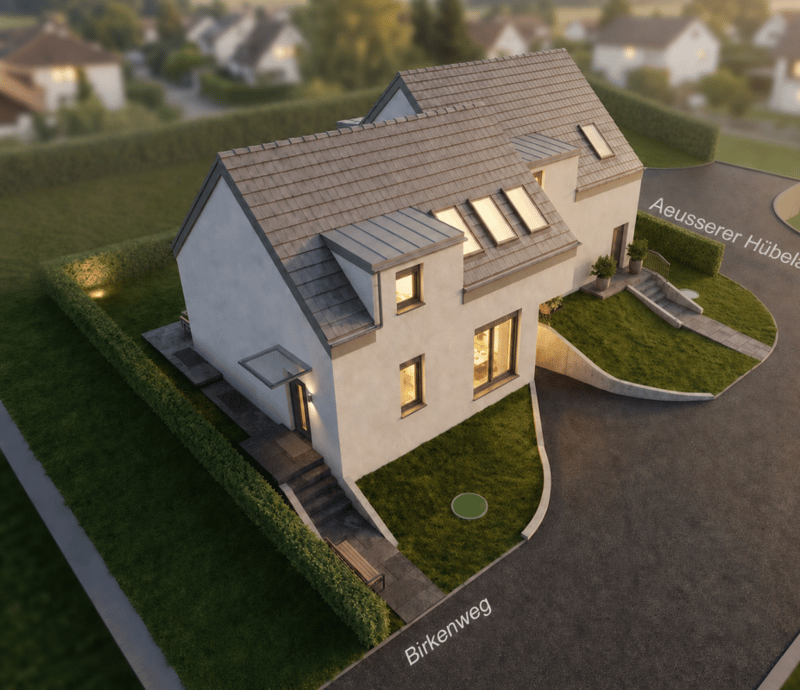 Aussenansicht des Doppeleinfamilienhauses