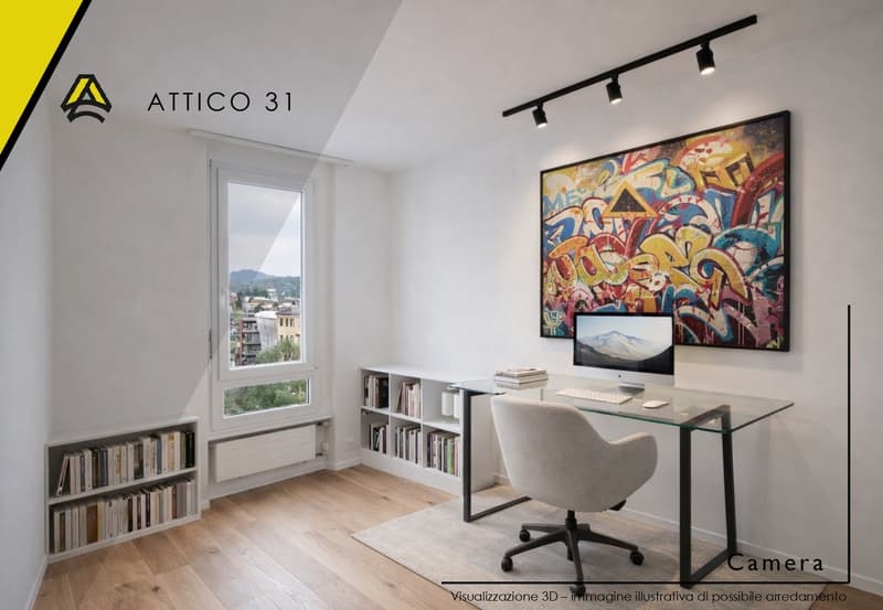 Attico di 6.5 Locali con Vista Panoramica aulla Città  Lugano (13)
