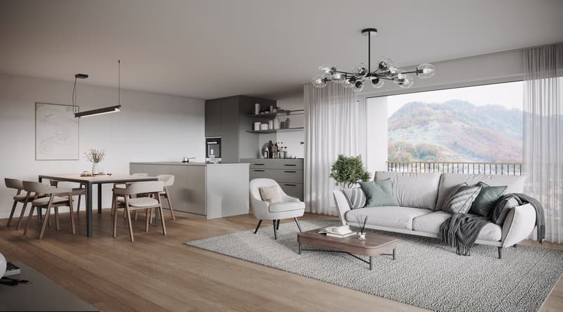 Exklusive 3.5 Zimmer Neubauwohnung mit grosszügigem Balkon - 117m2 - CHF 760'000.00 (6)