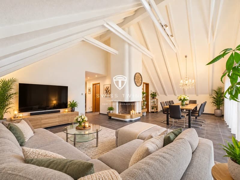 Grosszügige 4.5-Zimmer-Dachwohnung mit Cheminée und zwei Balkonen in Effretikon (2)