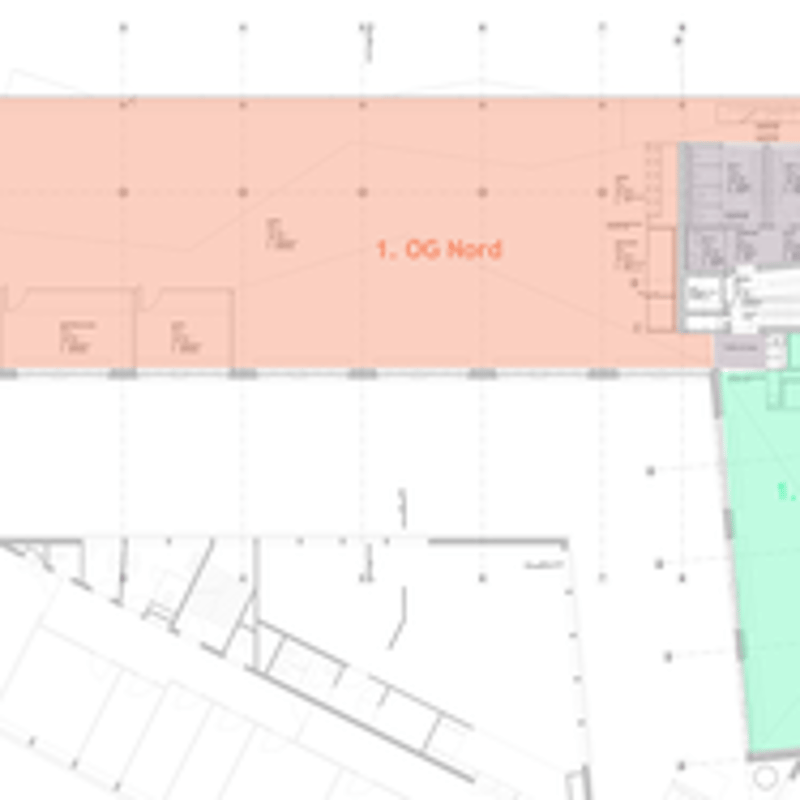 Floor plan showing 1st floor north section, with labeled areas for living room, kitchen, bedrooms, and bathrooms.