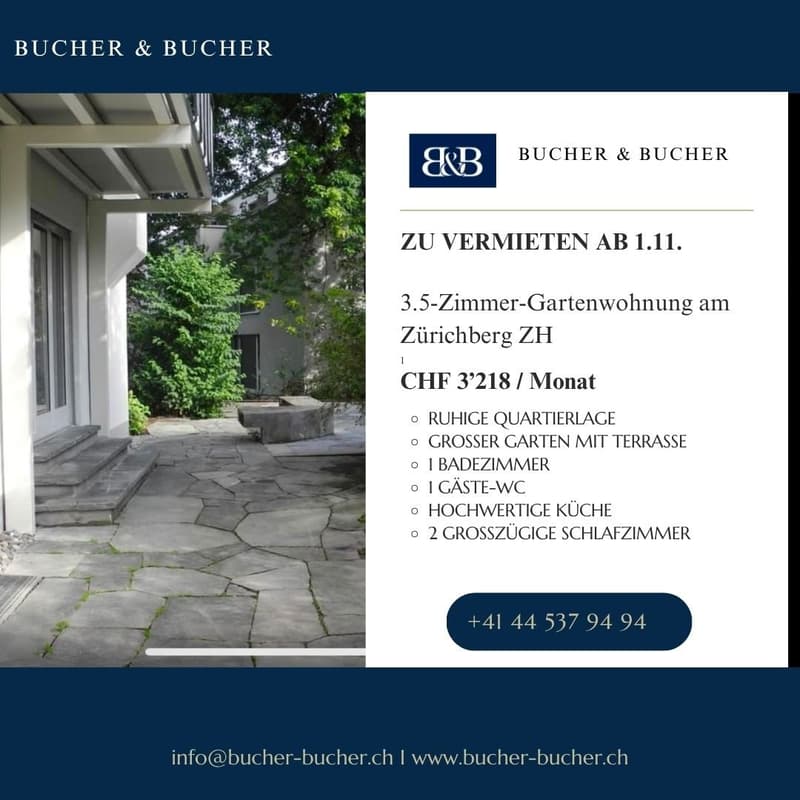 3.5-Zimmer-Altbauwohnung mit privatem Garten an der Zürichbergstrasse (1)