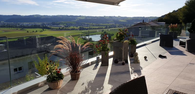 Weitblick von der grosszügigen Terrasse geniessen! (3)