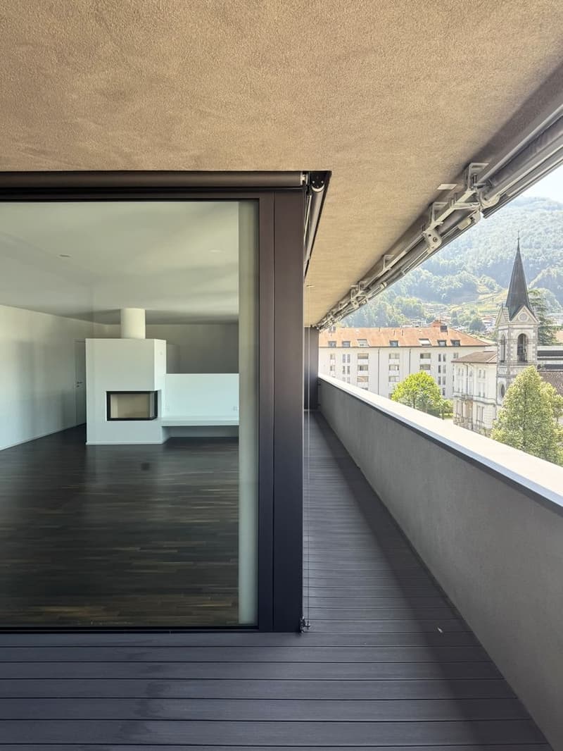 Bellinzona Zentrum – Exklusive 5.5-Zimmer-Duplexwohnung mit Cheminée und grosszügigen Terrassen (3)