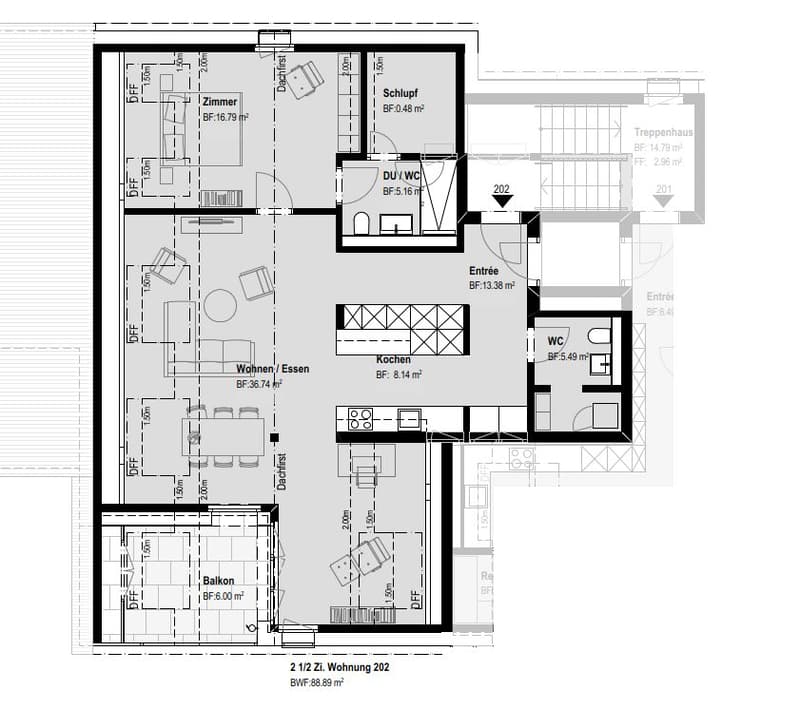 Grosszügige Dachwohnung mit Bergpanorama und viel Wohnkomfort (5)