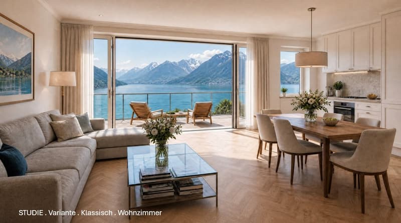 Seewohnung in Gersau – ca. 200 m² auf 2 Etagen, Maisonette-Potenzial, Seezugang (5)