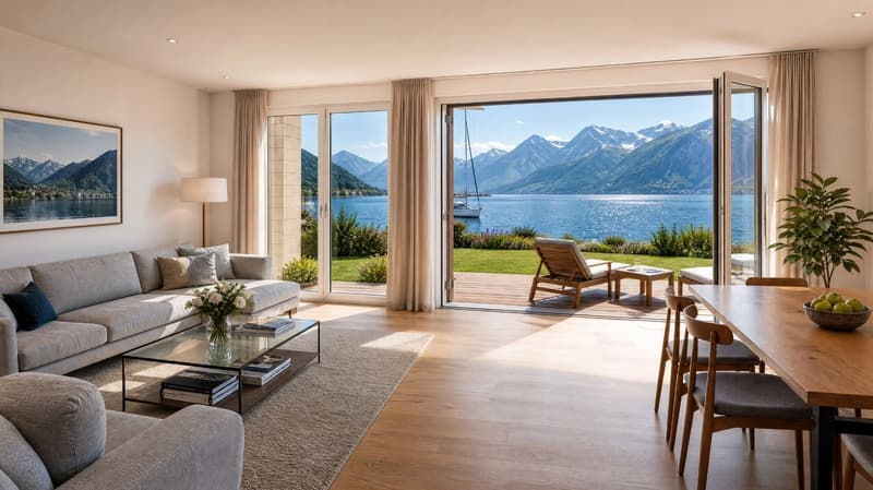Seewohnung in Gersau/Schwyz direkt am See – ca. 200 m² auf 2 Etagen, Parterrewohnung mit Seezugang (1)
