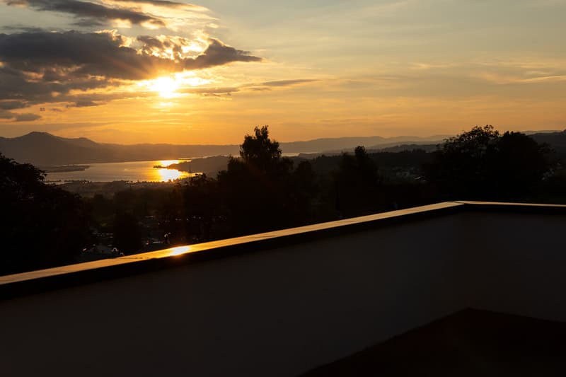 Aussicht Terrasse bei Sonnenuntergang