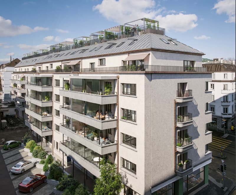 Gebäude mit Aufstockung