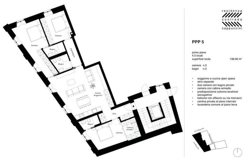 Residenza Contrada Cappuccini - Appartamento di 4.5 al primo piano nel cuore di Locarno (residenza secondaria) (6)