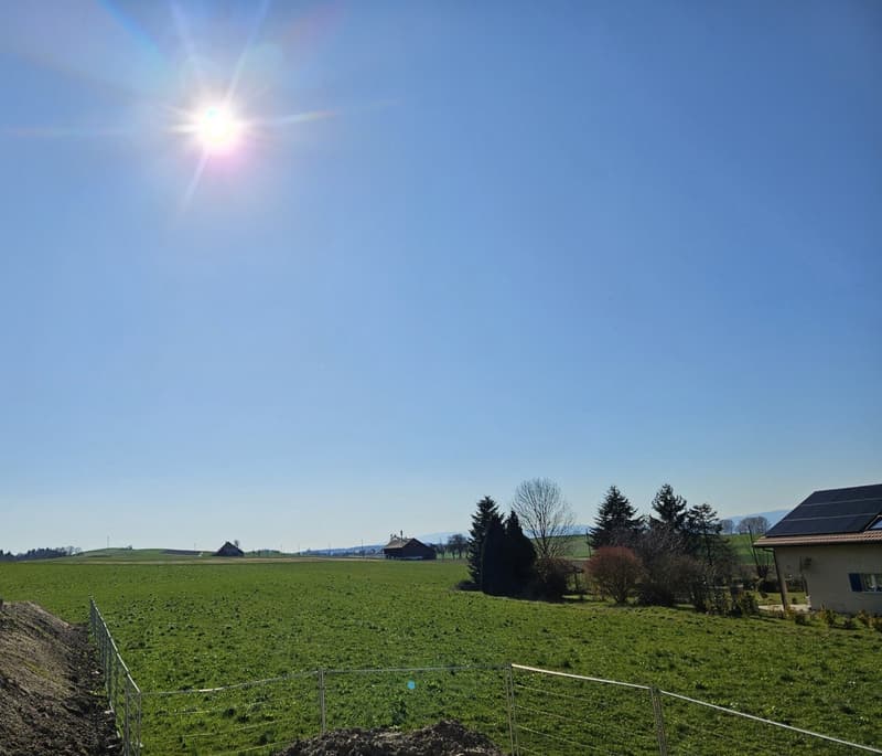 vue en direction du sud sur zone agricole