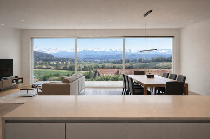 Villa jumelée contemporaine 5.5 pièces | orientation Sud-Est | Vue Alpes | Les Rochettes - Cornaux (2)