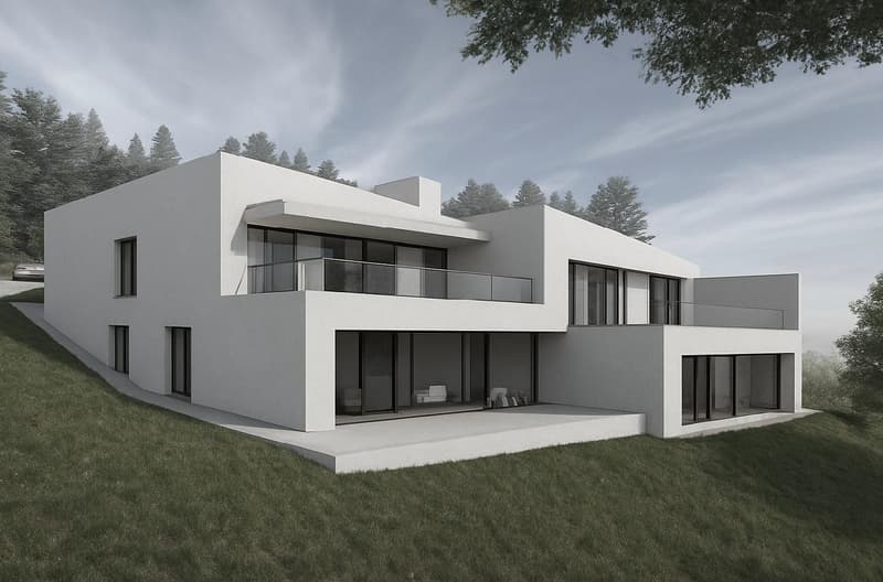 Villa jumelée contemporaine 5.5 pièces | orientation Sud-Est | Vue Alpes | Les Rochettes - Cornaux (1)
