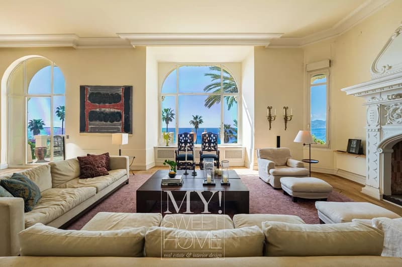 Cannes Midi | Villa storica in prima linea di mare con carattere Belle-Époque (1)