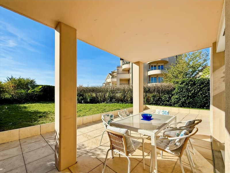 Appartement terrasse de 3.5 pièces à Divonne-les-Bains – 91m2 - terrasse, jardin, cave, garage (1)