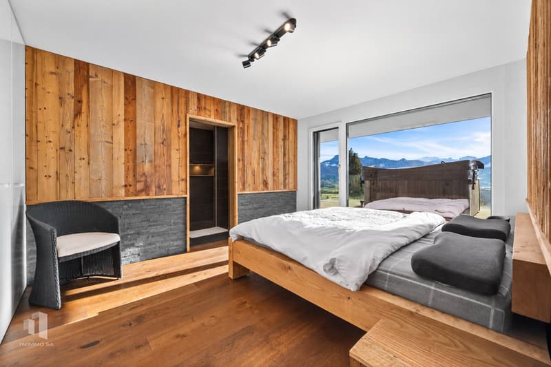 Maison d’architecte avec piscine, spa et vue panoramique sur le lac de la Gruyère (5)