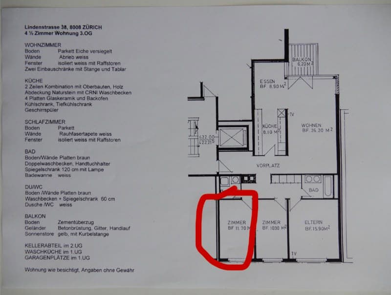Room in shared flat in Zürich (3)