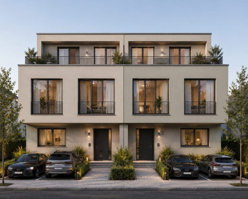 Exklusives Neubau-Doppeleinfamilienhaus in Reinach AG - modernes Wohnen mit viel Platz (1)