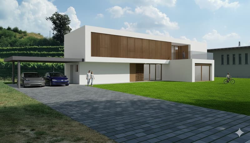 Terreno edificabile pianeggiante, nel verde e con progetto approvato (9)