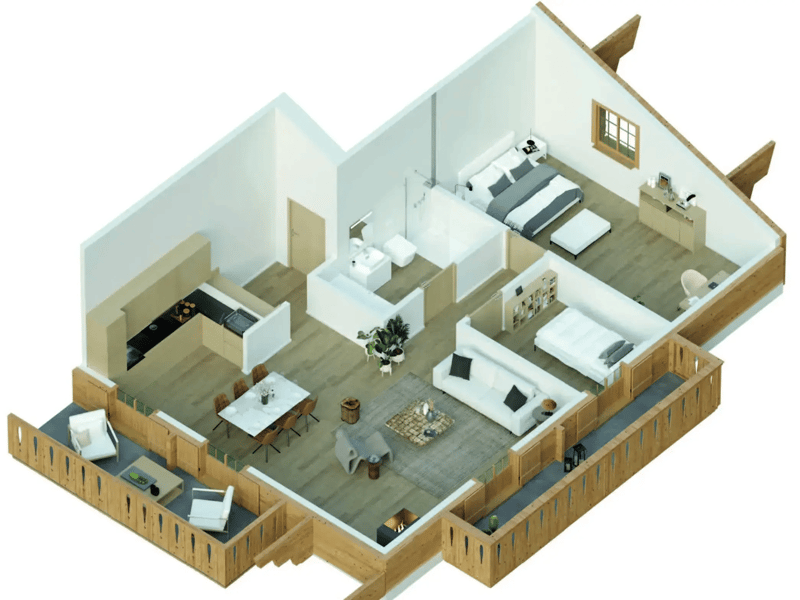 Bel appartement de 4.5 pièces sur plan / "Chalet Spitzhorn" / Gsteig (3)