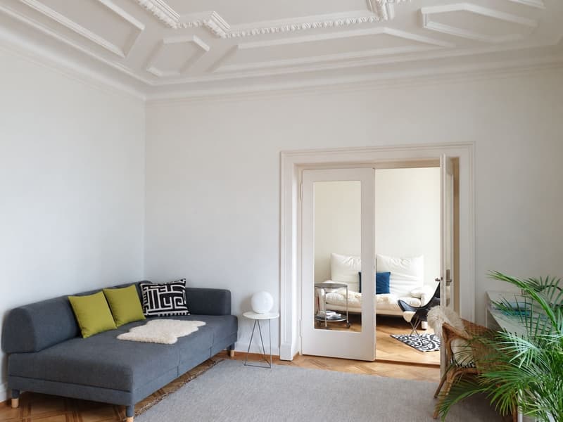Befristetet Charmante 3.5-Zimmer-Altbauwohnung mit Balkon in Zürich Hottingen (2)