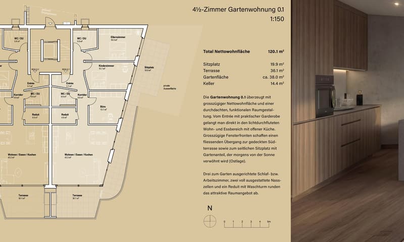 Grundriss Gartenwohnung 0.1