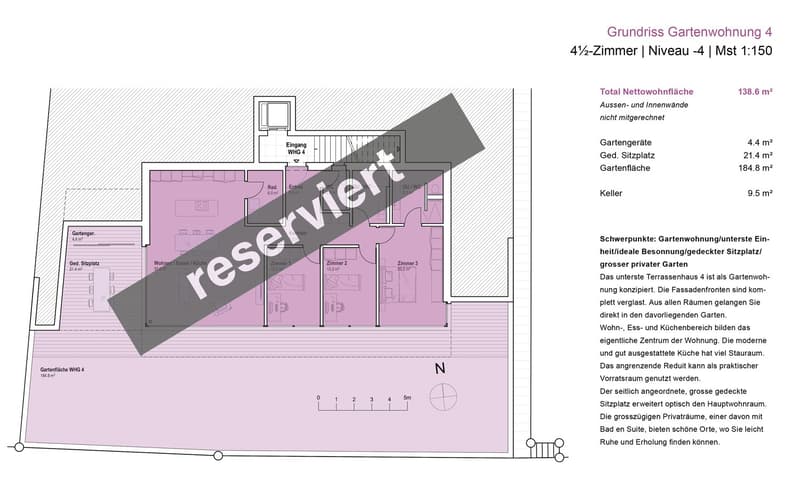 Grundriss Wohnung 4 - RESERVIERT
