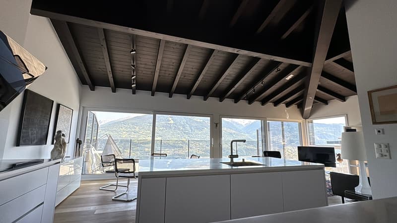 Savièse (VS) Magnifique attique de deux chambres en suite  avec vue panoramique sur les montagnes (8)